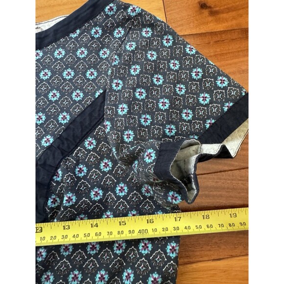 Eshakti Dress Custom Blue Floral Fit Flare Boat Neck Cotton Sundress Bohemian - Picture 9 of 10